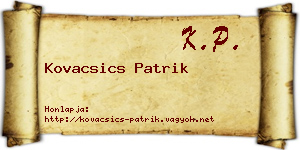 Kovacsics Patrik névjegykártya