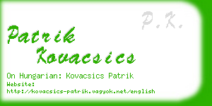 patrik kovacsics business card